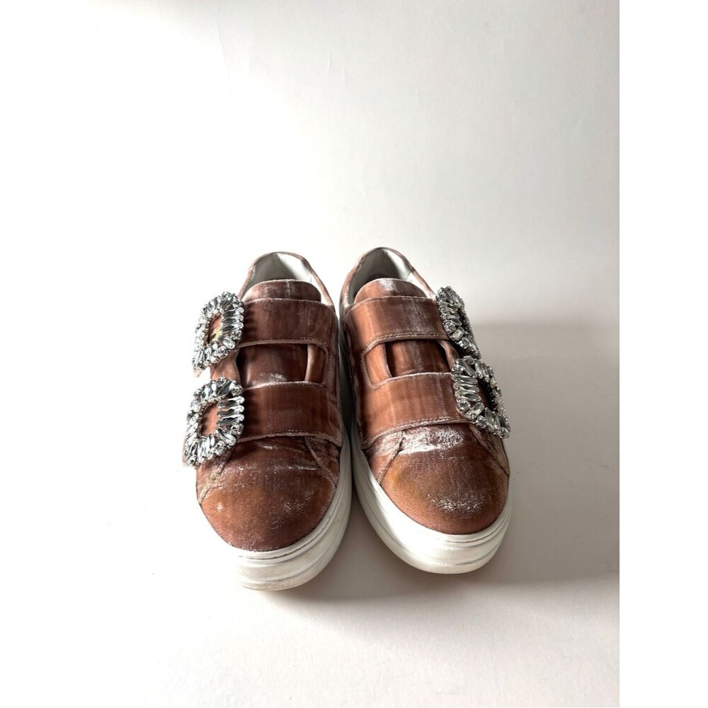 Roger Vivier Pink Velvet Buckle Sneakers